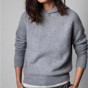 Zadig & Voltaire Moony 100% Cashmere Sweater - Gray Sz Large